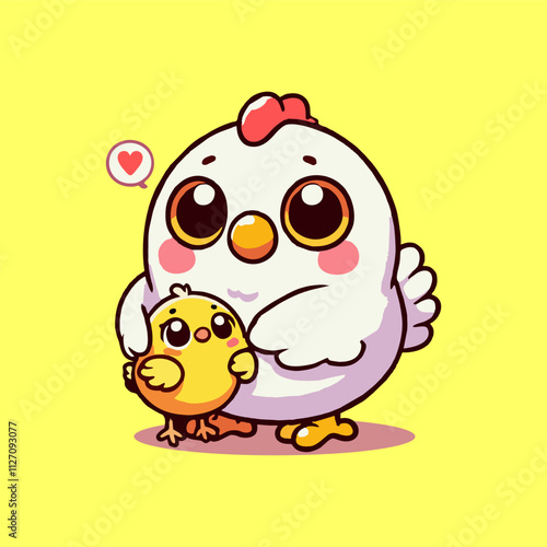 Cute chick Flat Cartoon vector Illustration 2.eps