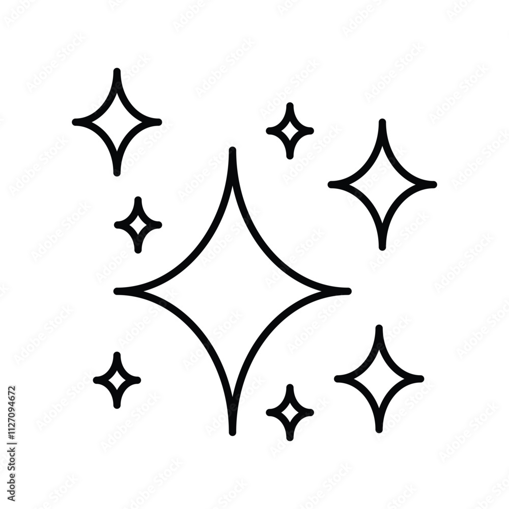 Glitter Effects line icon with white background vector stock illustration Glitter Effects line icon with white background vector stock illustration