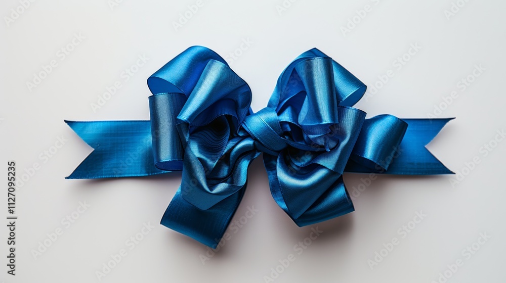 Beautiful Blue Satin Bow for Gift Wrapping or Decoration Beautiful Blue Satin Bow for Gift Wrapping or Decoration