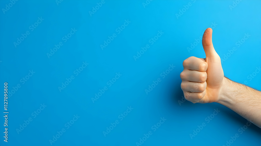 Thumbs Up Blue Background Photo Thumbs Up Blue Background Photo