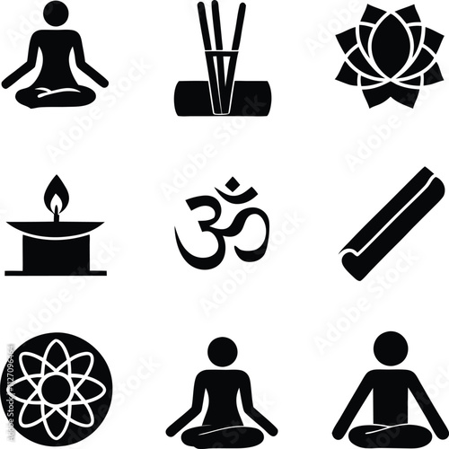 Yoga, Meditation, Mindfulness, Spirituality, Wellness, Relaxation, Lotus, Om, Incense, Candle