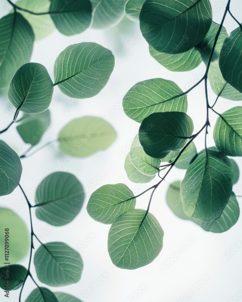 A close-up view of green leaves against a soft, light background. A close-up view of green leaves against a soft, light background.