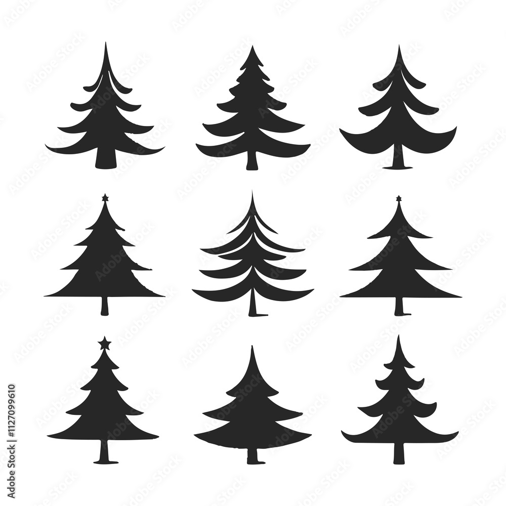 Christmas Tree Bundle Silhouette Collection for Creative Use Christmas Tree Bundle Silhouette Collection for Creative Use