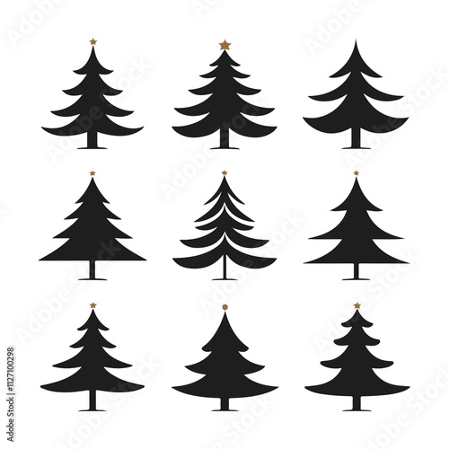 Christmas Tree Bundle Silhouette Vector Pack for Designers