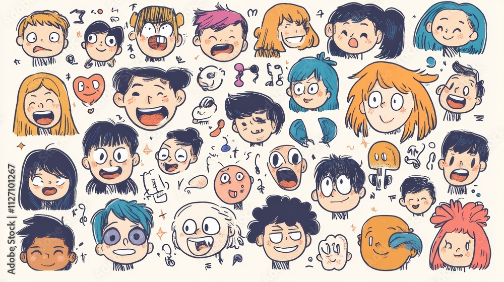 Manga or anime comic emoticon element graphic effects hand drawn doodle vector illustration set isolated on dotted background. Sticker style manga doodle line expression scribble anime mark collection Manga or anime comic emoticon element graphic effects hand drawn doodle vector illustration set isolated on dotted background. Sticker style manga doodle line expression scribble anime mark collection
