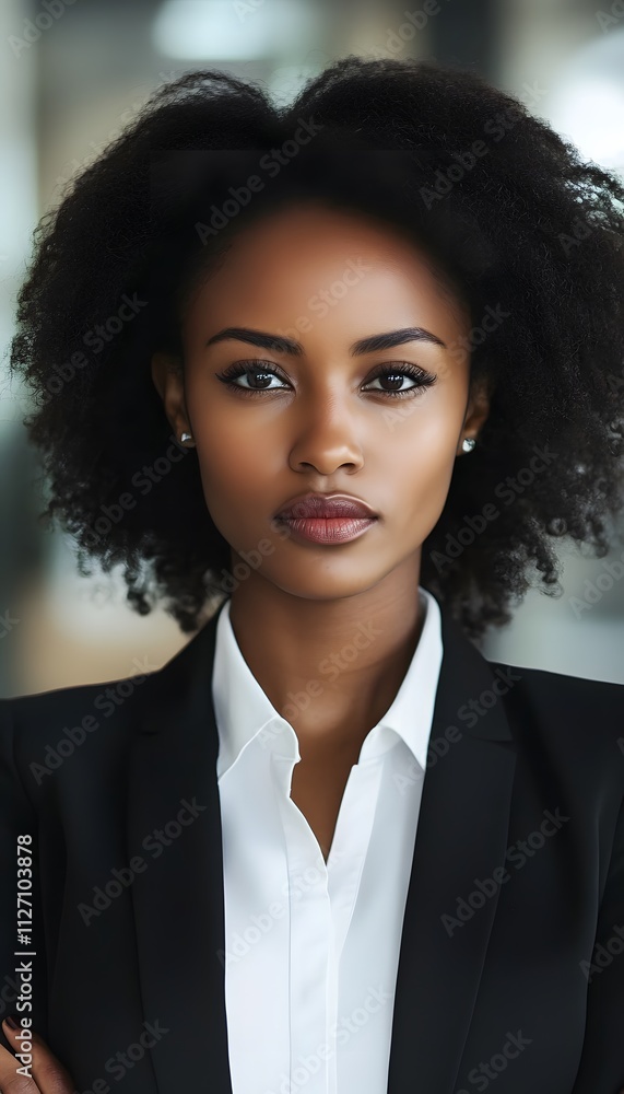 close up portrait of serious business woman close up portrait of serious business woman