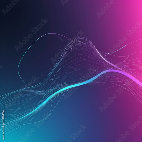 Digital Information Technology Network Background, Abstract dot point connect with gradient line Digital Networking