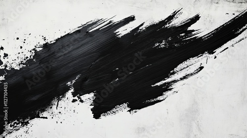 black strokes isolated on white and textured brush stoke patterns