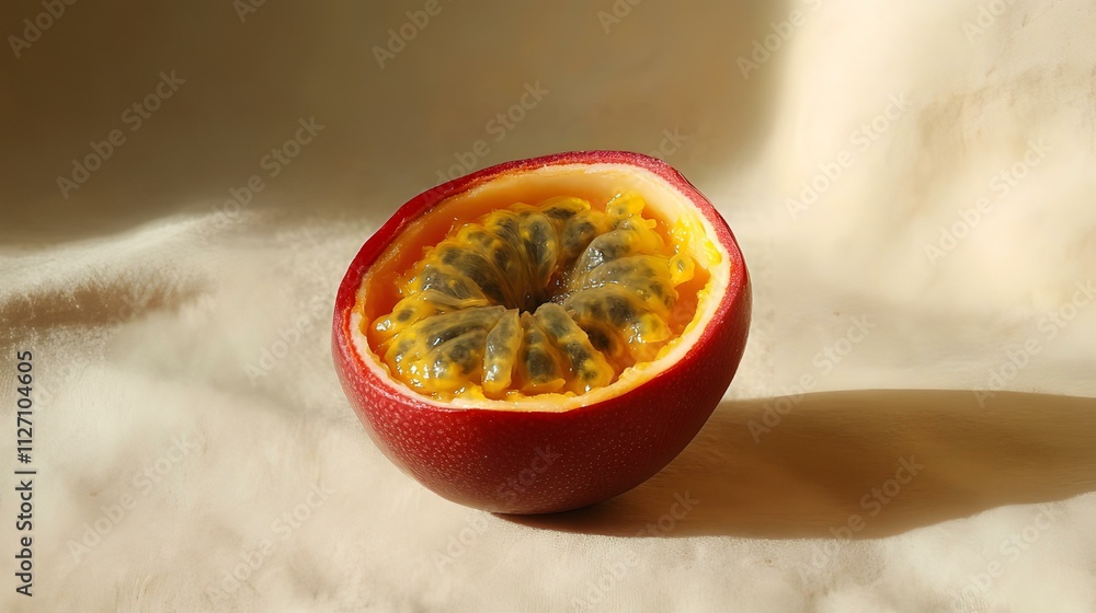 A Passion Fruit's Golden Heart: A Still Life Photography A Passion Fruit's Golden Heart: A Still Life Photography