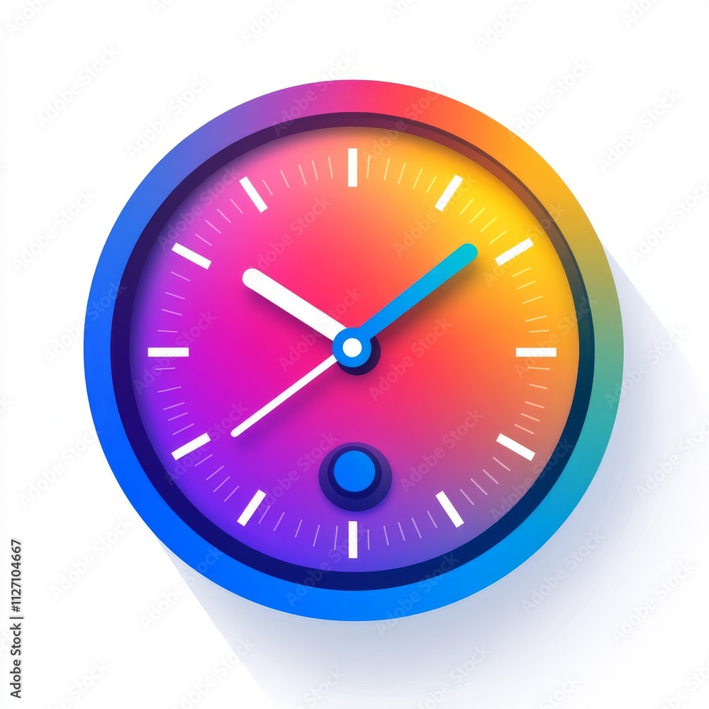 Vibrant Colorful Gradient Clock Design Vibrant Colorful Gradient Clock Design