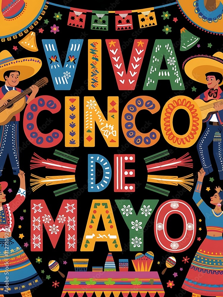 Obraz premium Viva Cinco De Mayo Festive Celebration Artwork