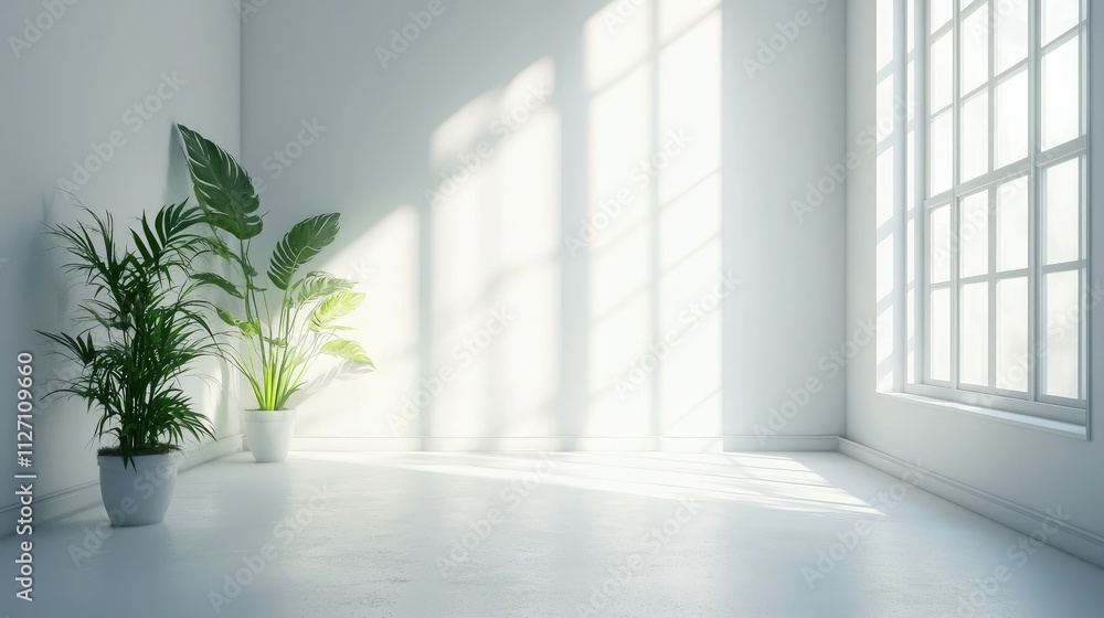 Obraz premium Bright white studio with clean background. 