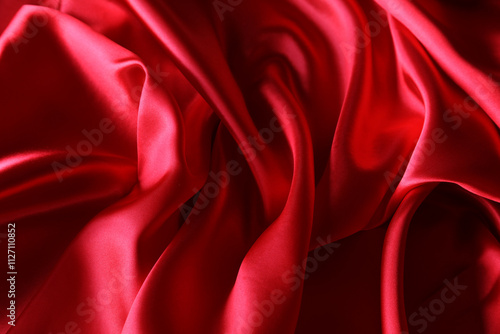 Red silk fabric photo