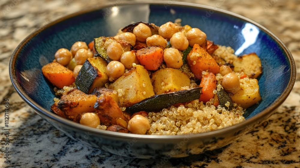 Colorful Quinoa Bowl with Roasted Vegetables and Chickpeas Colorful Quinoa Bowl with Roasted Vegetables and Chickpeas