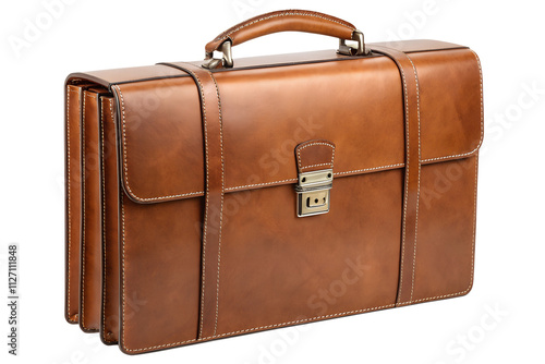 old brown briefcase isolated