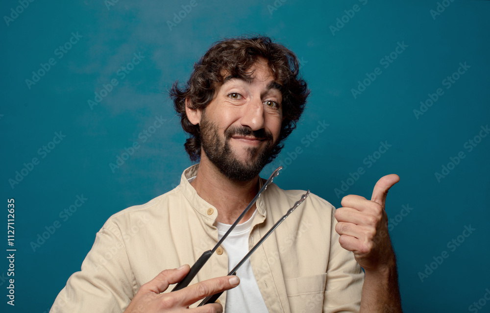young adult bearded man cooking concept young adult bearded man cooking concept