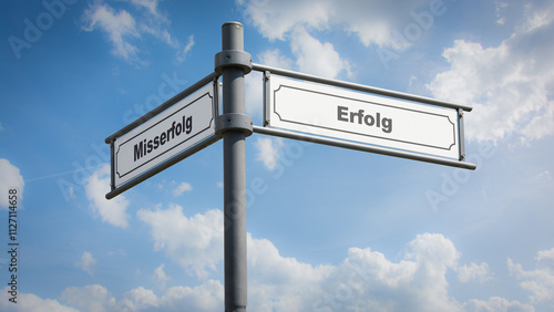 фотографія Signposts the direct way to Success versus Failure
