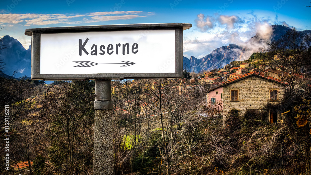 Obraz premium Signposts the direct way to Barracks