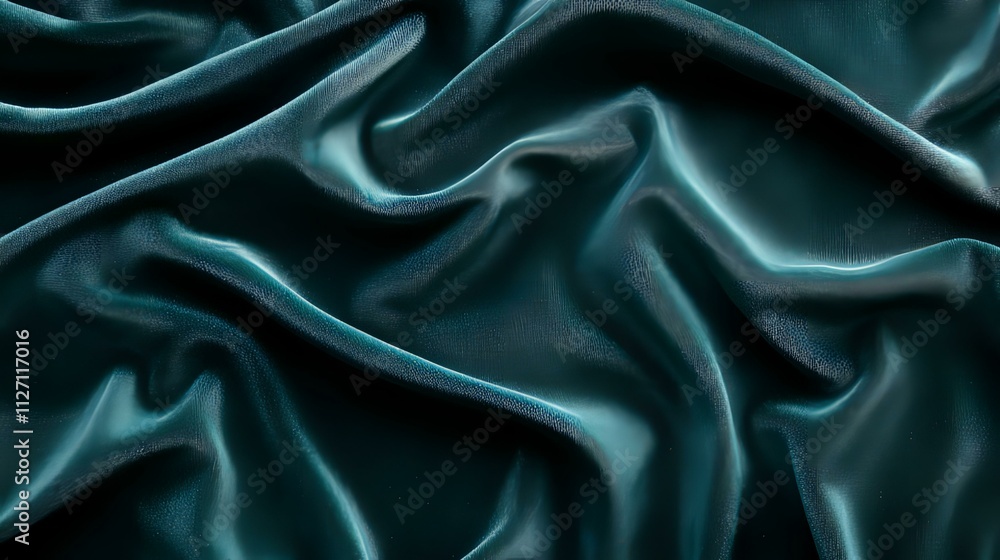 Obraz premium Teal Draped Silk Fabric Texture
