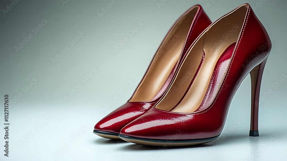 Elegant Red High Heels Fashion Footwear Pair Elegant Red High Heels Fashion Footwear Pair