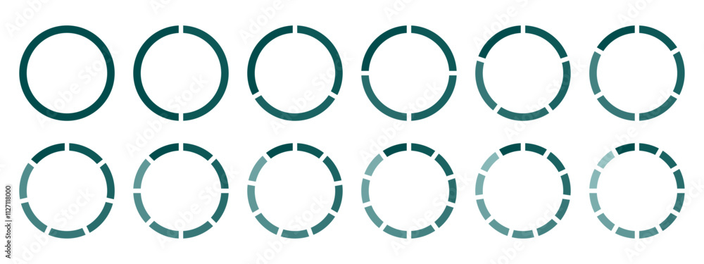 Circles divided diagram 3, 10, 7, graph icon pie shape section chart. Segment circle round vector 6, 9 devide infographic. Circles divided diagram 3, 10, 7, graph icon pie shape section chart. Segment circle round vector 6, 9 devide infographic.