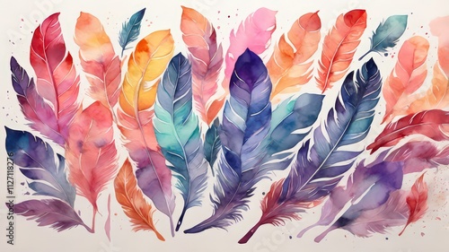 Elegant Watercolor Feather Artwork