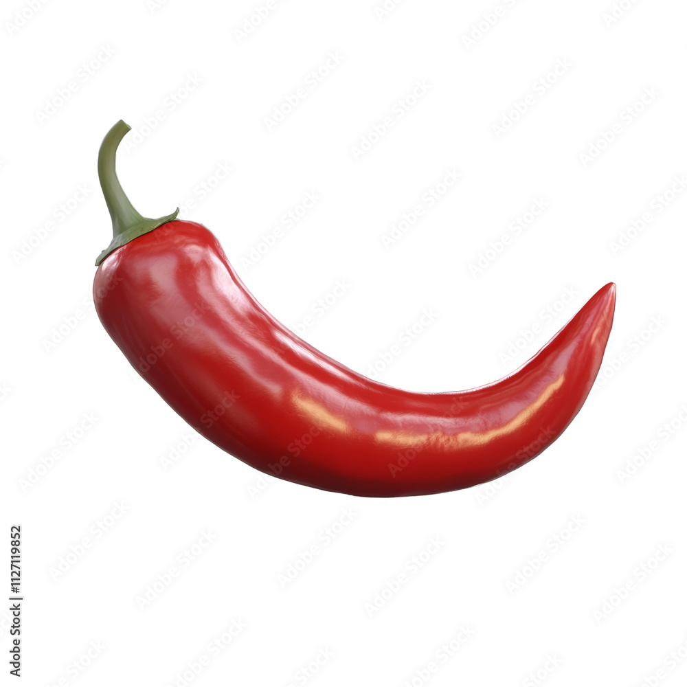 a red chili pepper 3d render icon isolated on transparent background cutout a red chili pepper 3d render icon isolated on transparent background cutout