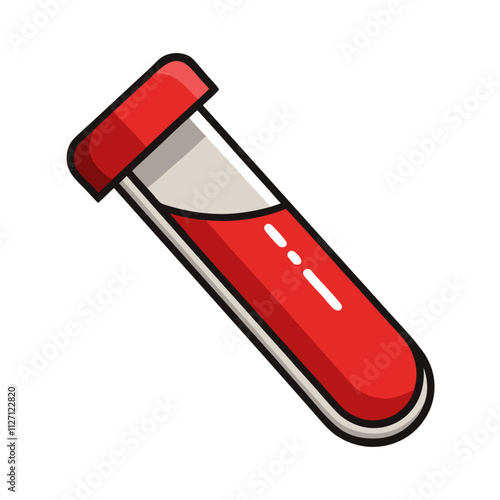 "Blood Test Tube Clip Art - Vector on White Background"