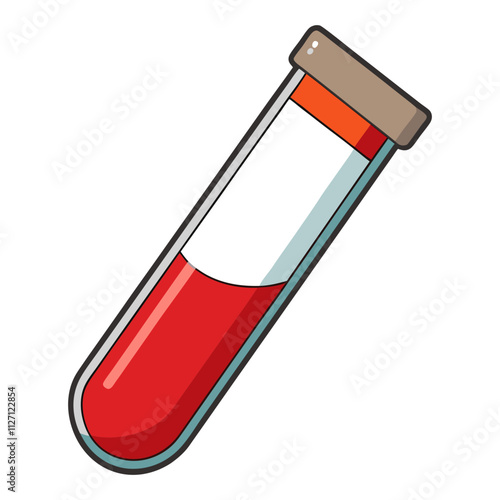 "Blood Test Tube Clip Art - Vector on White Background"