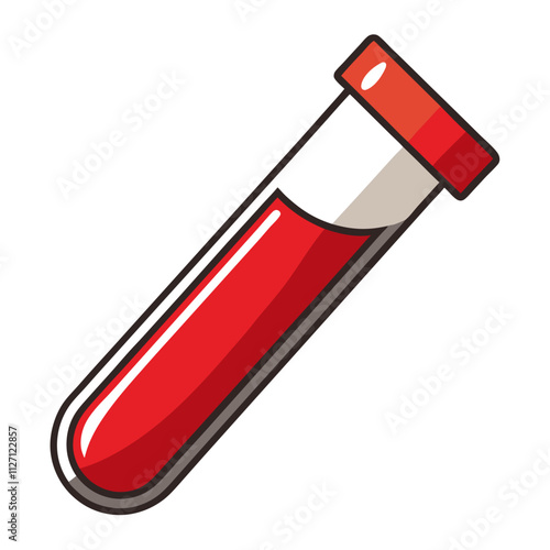 "Blood Test Tube Clip Art - Vector on White Background"