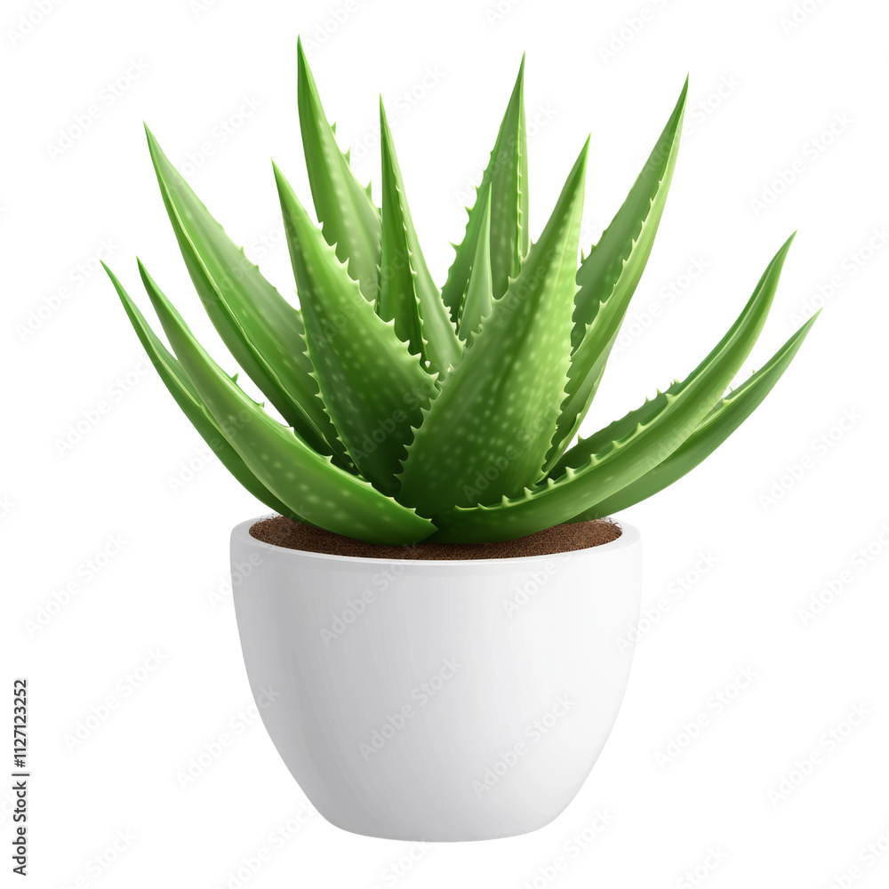 a green aloe vera plant in a white pot 3d render icon isolated on transparent background cutout a green aloe vera plant in a white pot 3d render icon isolated on transparent background cutout