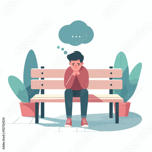 Vector of someone who is pondering, confusion, confusion, restlessness