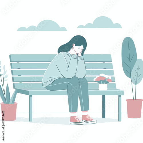Vector of someone who is pondering, confusion, confusion, restlessness