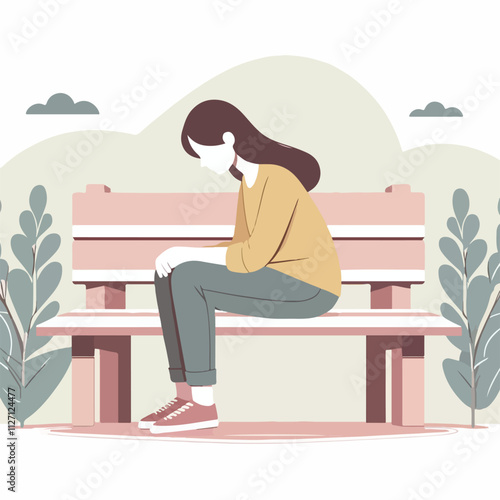 Vector of someone who is pondering, confusion, confusion, restlessness