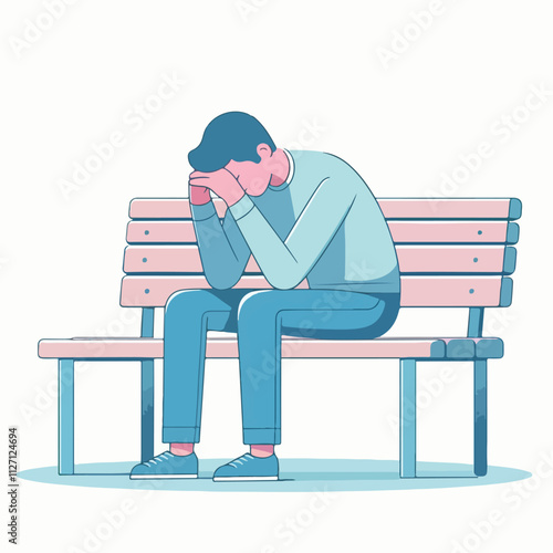 Vector of someone who is pondering, confusion, confusion, restlessness