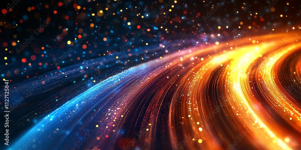 Obraz premium Abstract Sparkling Light Trails Background, Generative AI