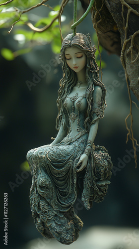 Nareephol or Makaliporn fruit of a maiden is shaped like a beautiful young woman, a mythical tree bearing fruits in the shape of a girl in the legendary Himavanta forest
