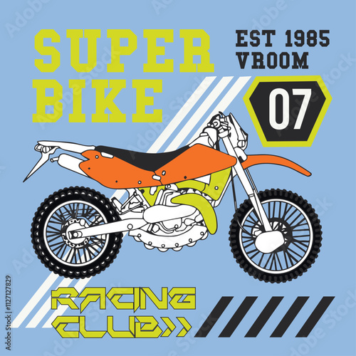 Motocross Action vector illustration for your classic design photo