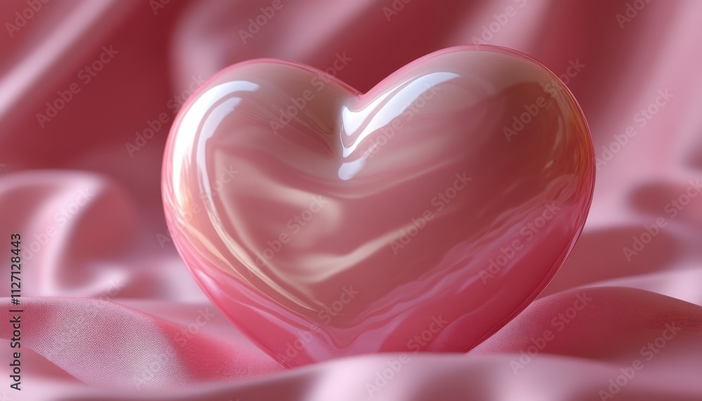 Pink Heart Shape Romantic Love Symbol Shiny Smooth Satin Background Valentine s Day Pink Heart Shape Romantic Love Symbol Shiny Smooth Satin Background Valentine s Day