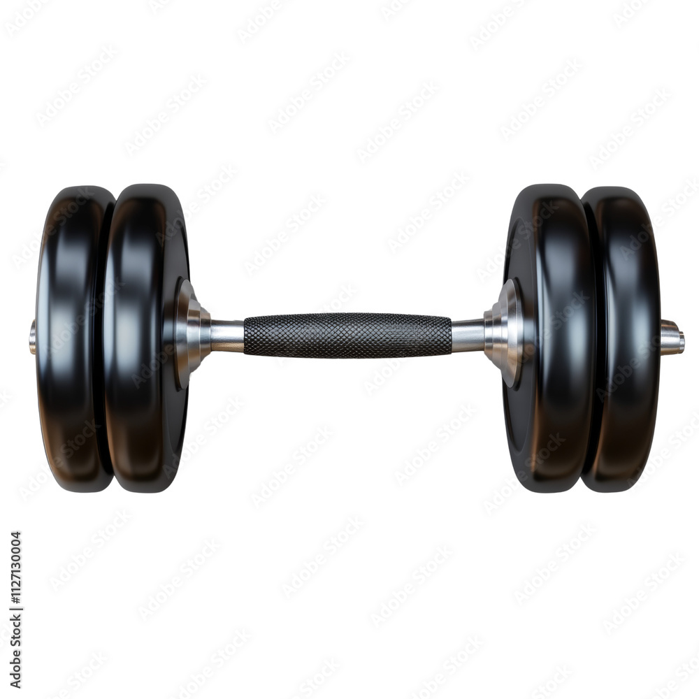 a gray dumbbell with rubber grips 3d render icon isolated on transparent background cutout a gray dumbbell with rubber grips 3d render icon isolated on transparent background cutout