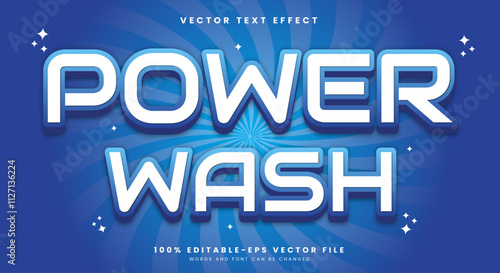 Power Wash Bold 3D editable text effect Template suitable for Washing style