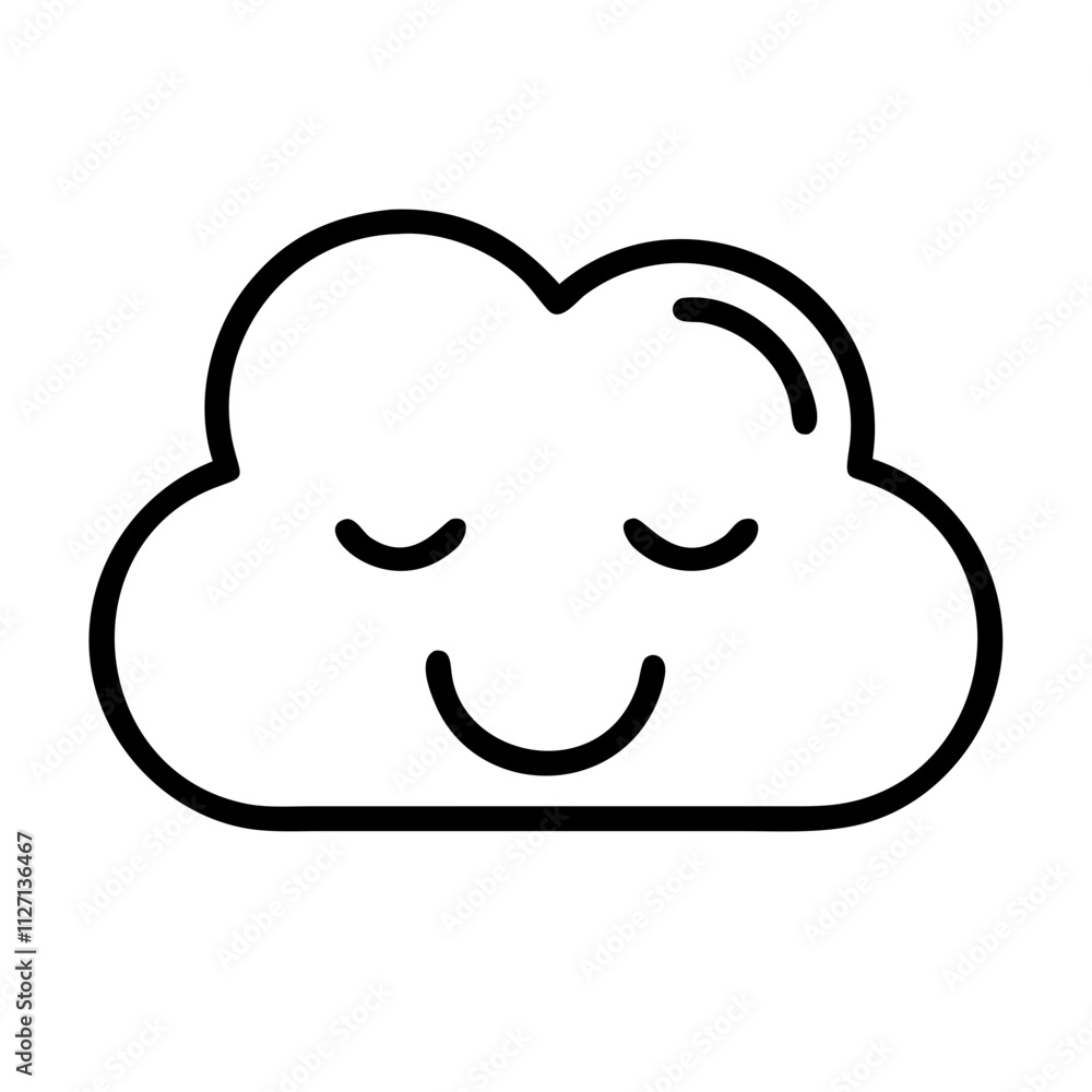 calm cloud icon, singles awareness line art, self-love icon - simple black line art icon of calm cloud, for singles awareness day celebrations. self-love vector icon. calm cloud icon, singles awareness line art, self-love icon - simple black line art icon of calm cloud, for singles awareness day celebrations. self-love vector icon.