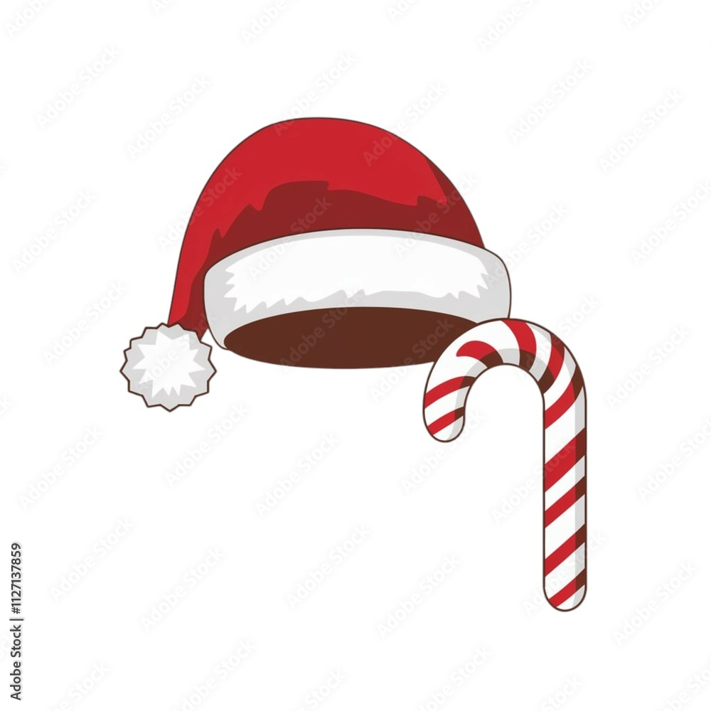 Classic Red Santa Claus Hat on White Background for Festive Projects Classic Red Santa Claus Hat on White Background for Festive Projects