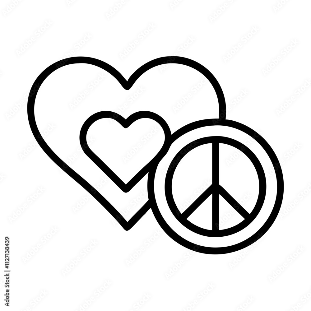 heart peace combo icon, singles awareness line art, self-love icon - simple black line art icon of heart peace combo, for singles awareness day celebrations. self-love vector icon. heart peace combo icon, singles awareness line art, self-love icon - simple black line art icon of heart peace combo, for singles awareness day celebrations. self-love vector icon.