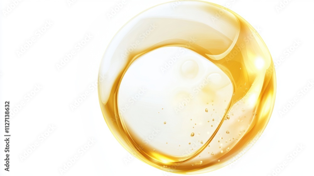 Abstract golden bubble illustration showcasing glowing, translucent orbs floating on a seamless white background, detailed with intricate air pockets and reflective highlights. Abstract golden bubble illustration showcasing glowing, translucent orbs floating on a seamless white background, detailed with intricate air pockets and reflective highlights.