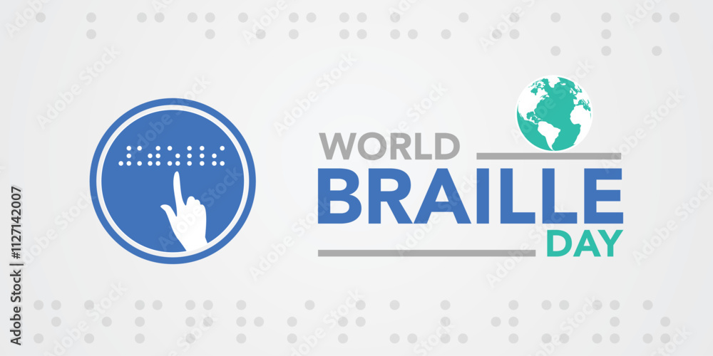 Fototapeta premium World Braille Day, World Braille Day on January 4th, World Braille Day international holiday, World Braille Day, Important Day 