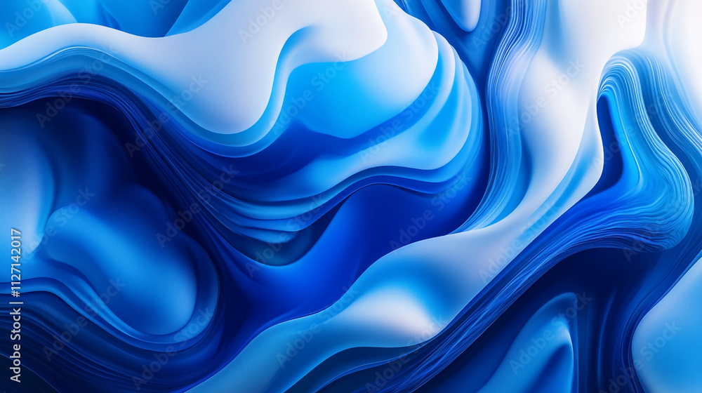 A calming abstract painting of a blue and white wave, capturing the serene flow of water in soft, flowing brushstrokes. A calming abstract painting of a blue and white wave, capturing the serene flow of water in soft, flowing brushstrokes.