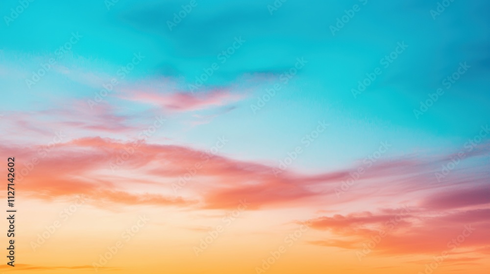 Vibrant sunset sky with colorful clouds creating a stunning gradient effect Vibrant sunset sky with colorful clouds creating a stunning gradient effect