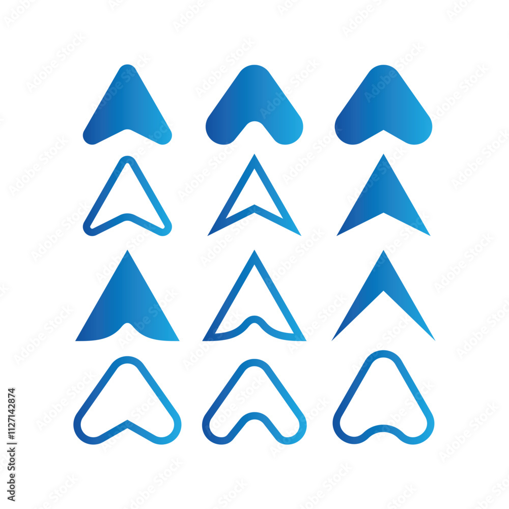 Abstract A Letter Arrow Geometric Shaped Logo Design Icon Set Collection Abstract A Letter Arrow Geometric Shaped Logo Design Icon Set Collection