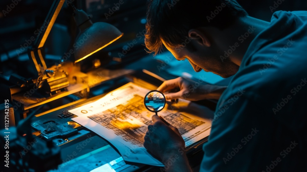 Intricate Architectural Detail Under Magnifying Glass Intricate Architectural Detail Under Magnifying Glass